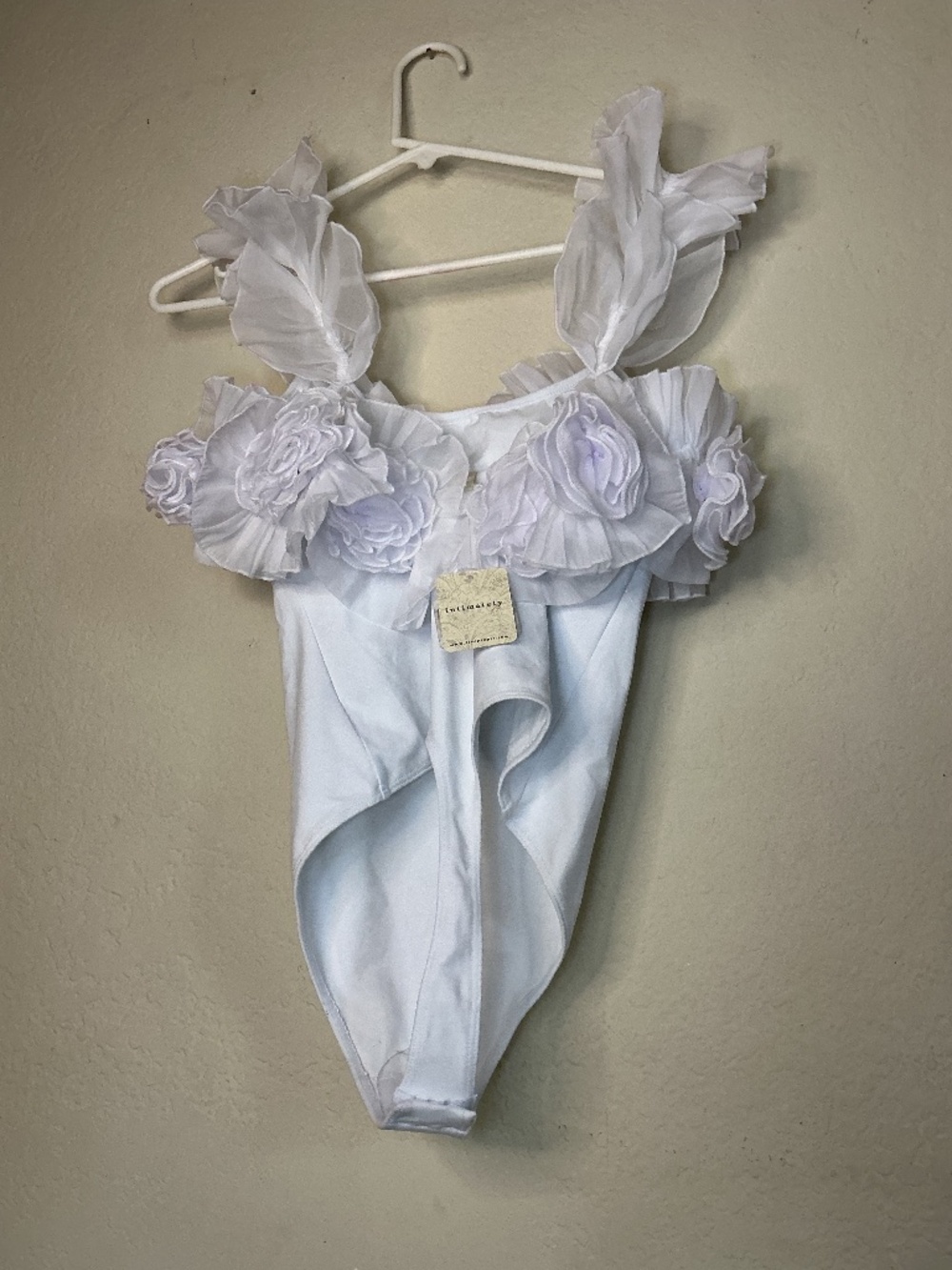 Free People Until Next Time Frilly 3D Floral Bodysuit - Women's Size Medium